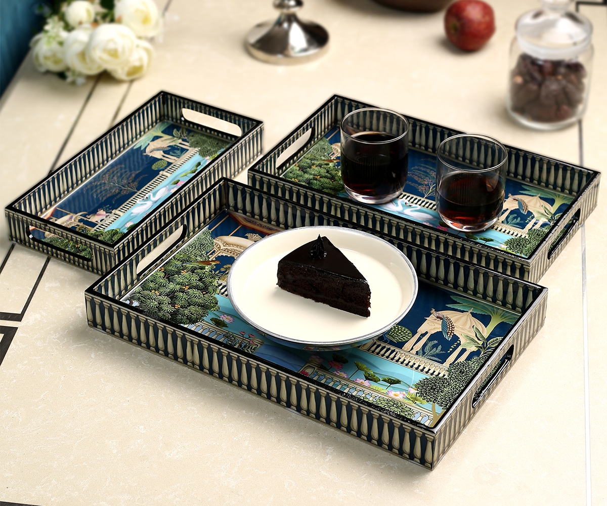 Royal Garden Printed Tray Set of 3